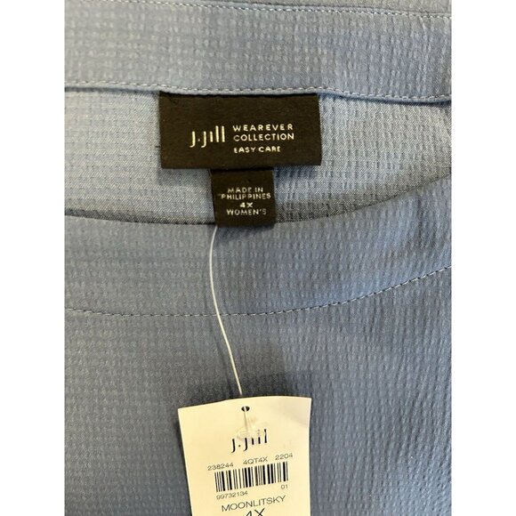 NWT J Jill Wearever Collection Easy Care Blue Moonlitsky Tunic Top Plus Size 4X - Picture 5 of 8